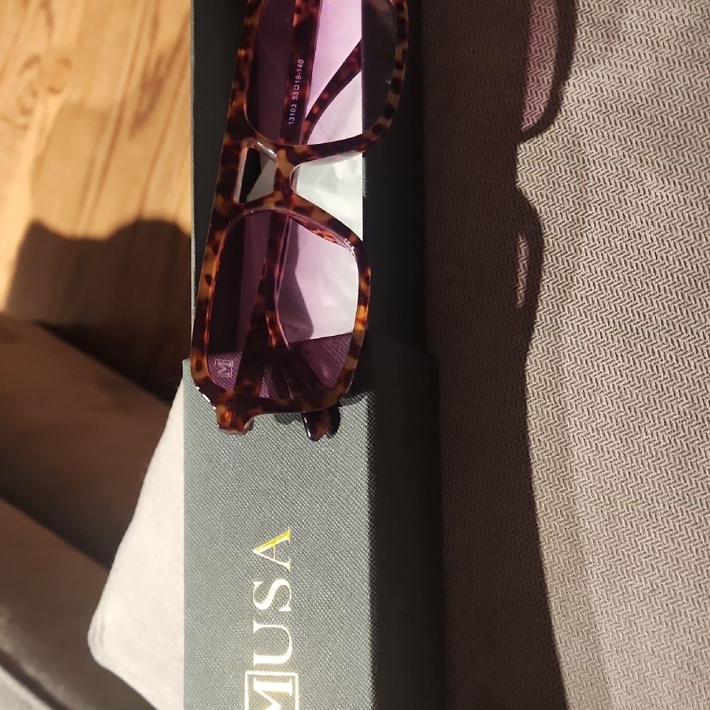 Tortoise Shell Sunglasses with Purple Lenses